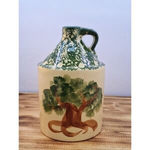 Alpine‎ 2010 Roseville Ohio Jug Farm Apple Tree Design green Spongeware 8" 724#